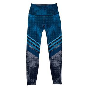 Wear it to Heart Leggings Women Size Small Reversible Blue Gray Full Length WITH